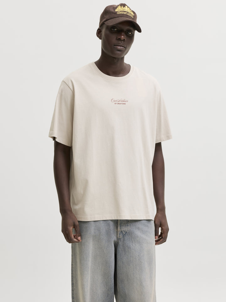JJART PRINT TEE SS CREW NECK, Moonbeam 176631 Bild 5