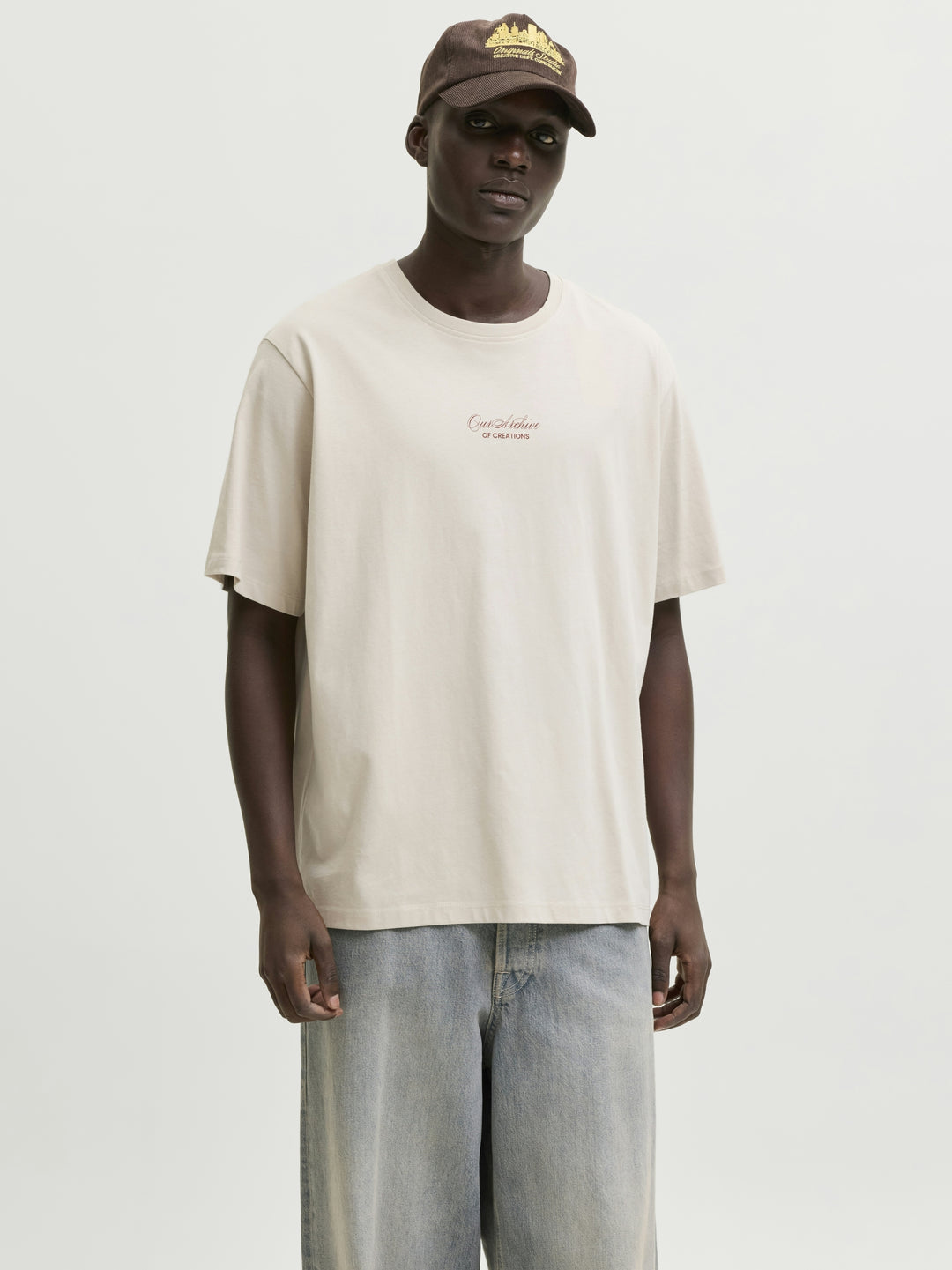 JJART PRINT TEE SS CREW NECK, Moonbeam 176631 Bild 5