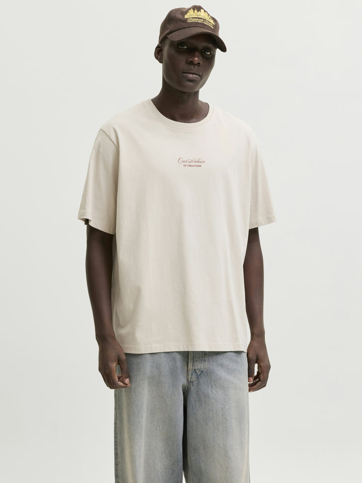JJART PRINT TEE SS CREW NECK, Moonbeam 176631 Bild 5