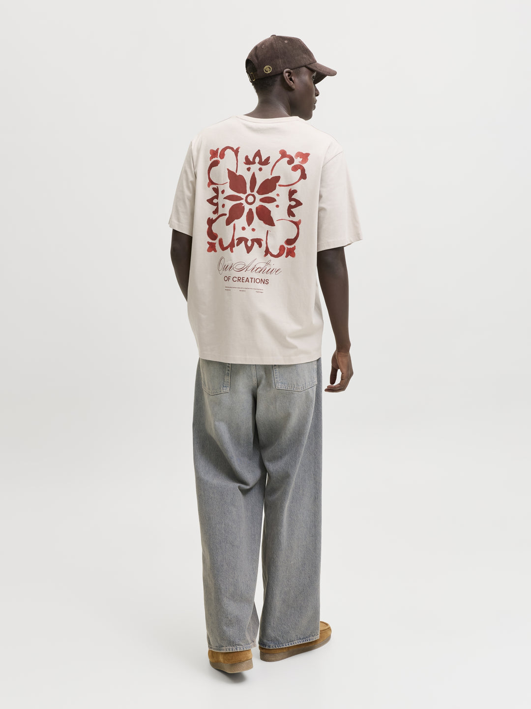 JJART PRINT TEE SS CREW NECK, Moonbeam 176631 Bild 6