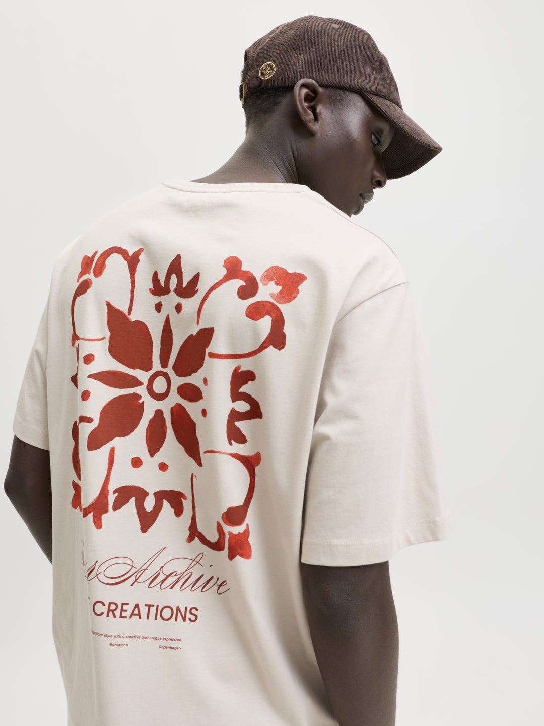 JJART PRINT TEE SS CREW NECK, Moonbeam 176631 Bild 8
