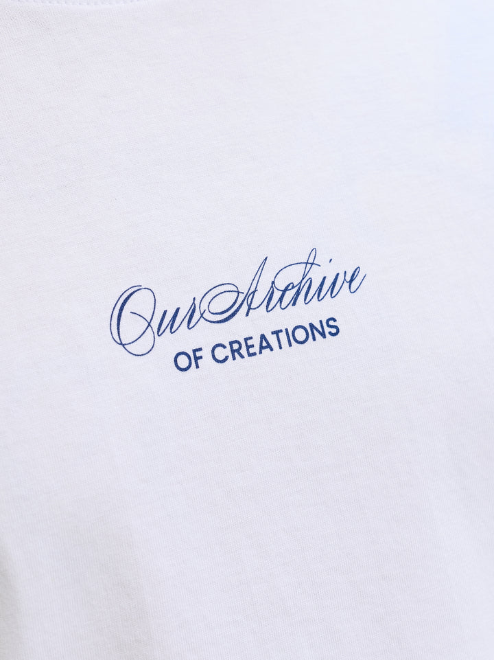 JJART PRINT TEE SS CREW NECK, Bright White 177627 Bild 3