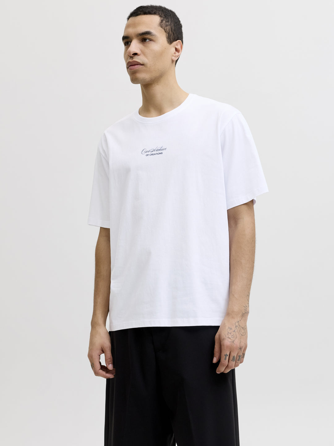 JJART PRINT TEE SS CREW NECK, Bright White 177627 Bild 5