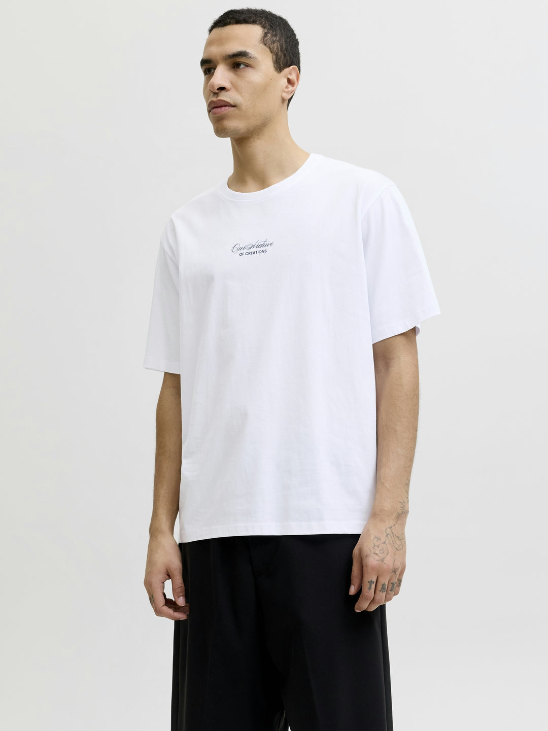 JJART PRINT TEE SS CREW NECK, Bright White 177627 Bild 5