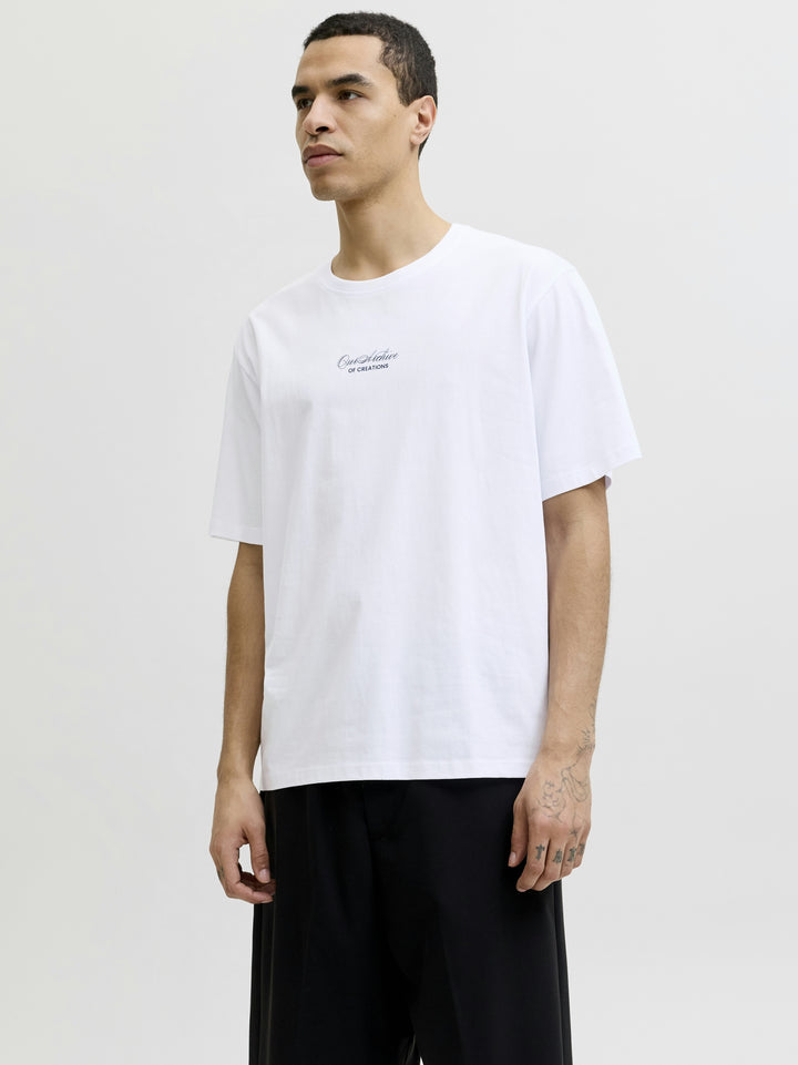 JJART PRINT TEE SS CREW NECK, Bright White 177627 Bild 5