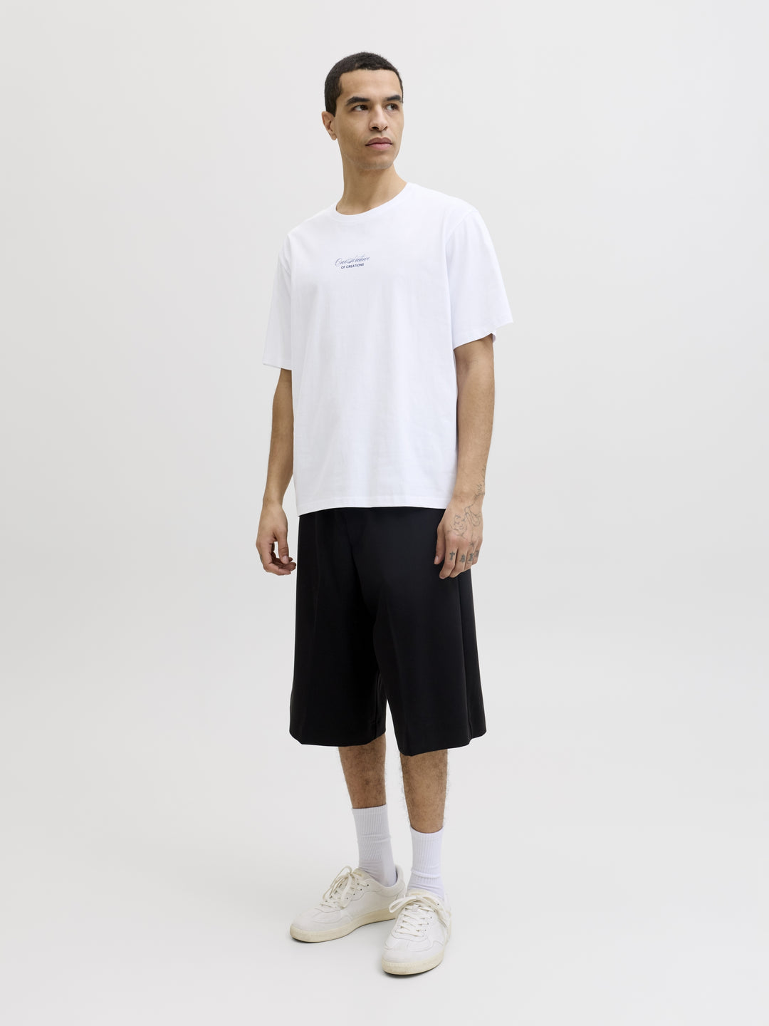 JJART PRINT TEE SS CREW NECK, Bright White 177627 Bild 7