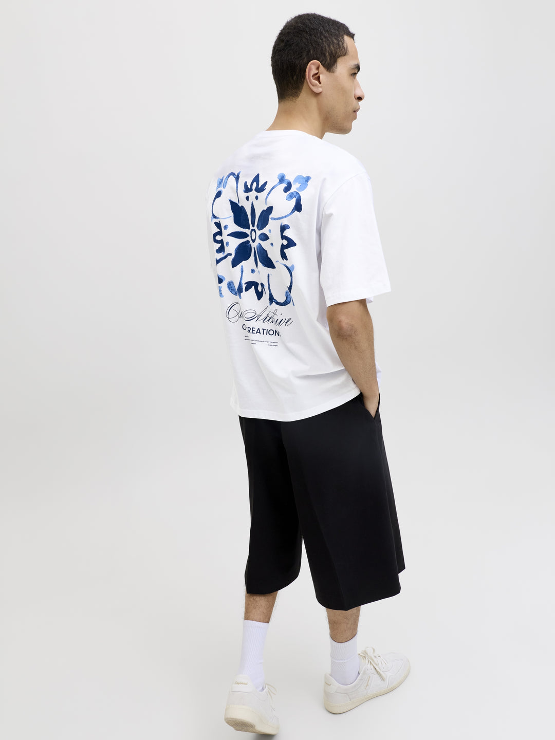 JJART PRINT TEE SS CREW NECK, Bright White 177627 Bild 8