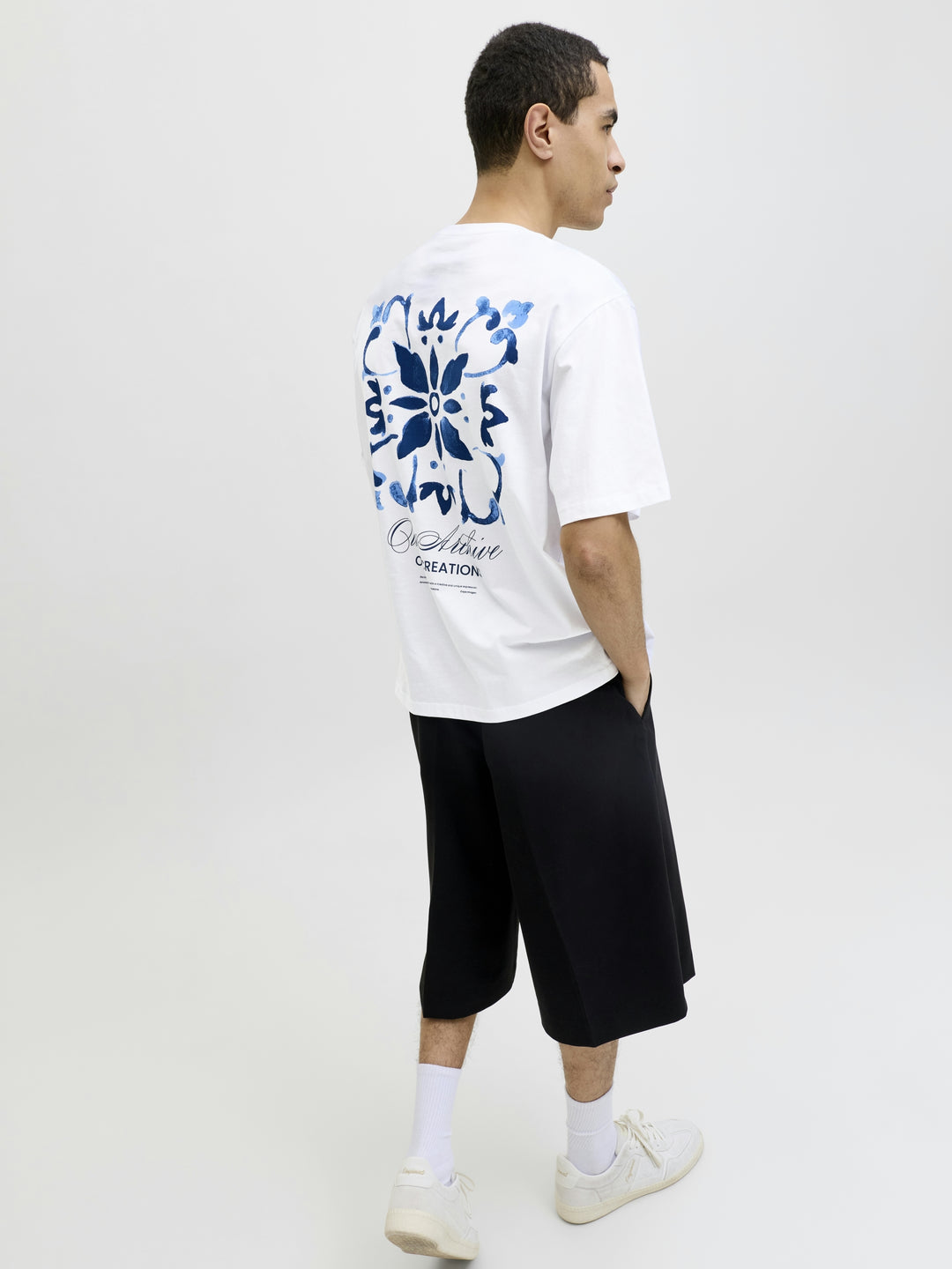 JJART PRINT TEE SS CREW NECK, Bright White 177627 Bild 8