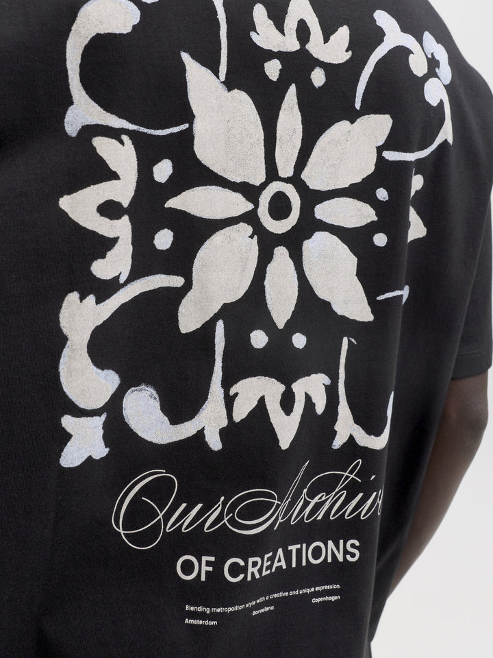 JJART PRINT TEE SS CREW NECK, Black 178012 Bild 3