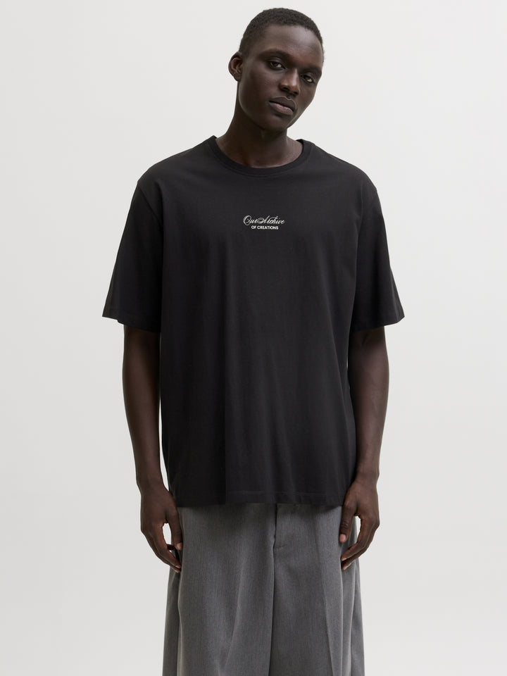 JJART PRINT TEE SS CREW NECK, Black 178012 Bild 5