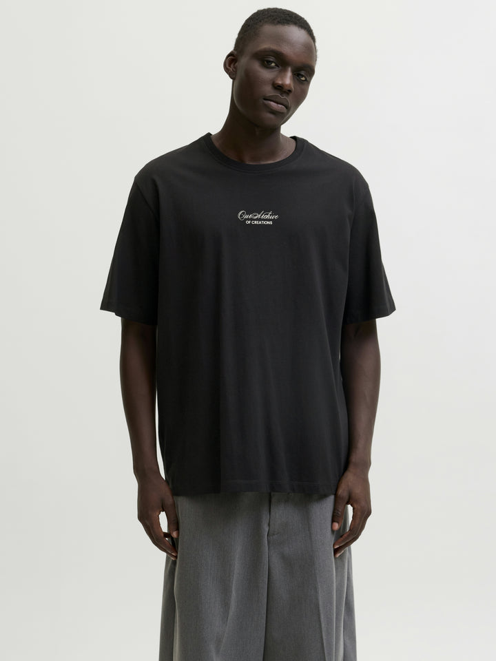 JJART PRINT TEE SS CREW NECK, Black 178012 Bild 5