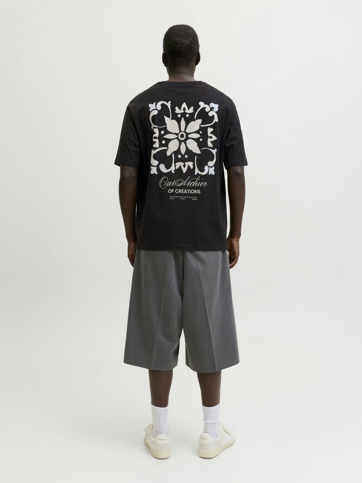 JJART PRINT TEE SS CREW NECK, Black 178012 Bild 7