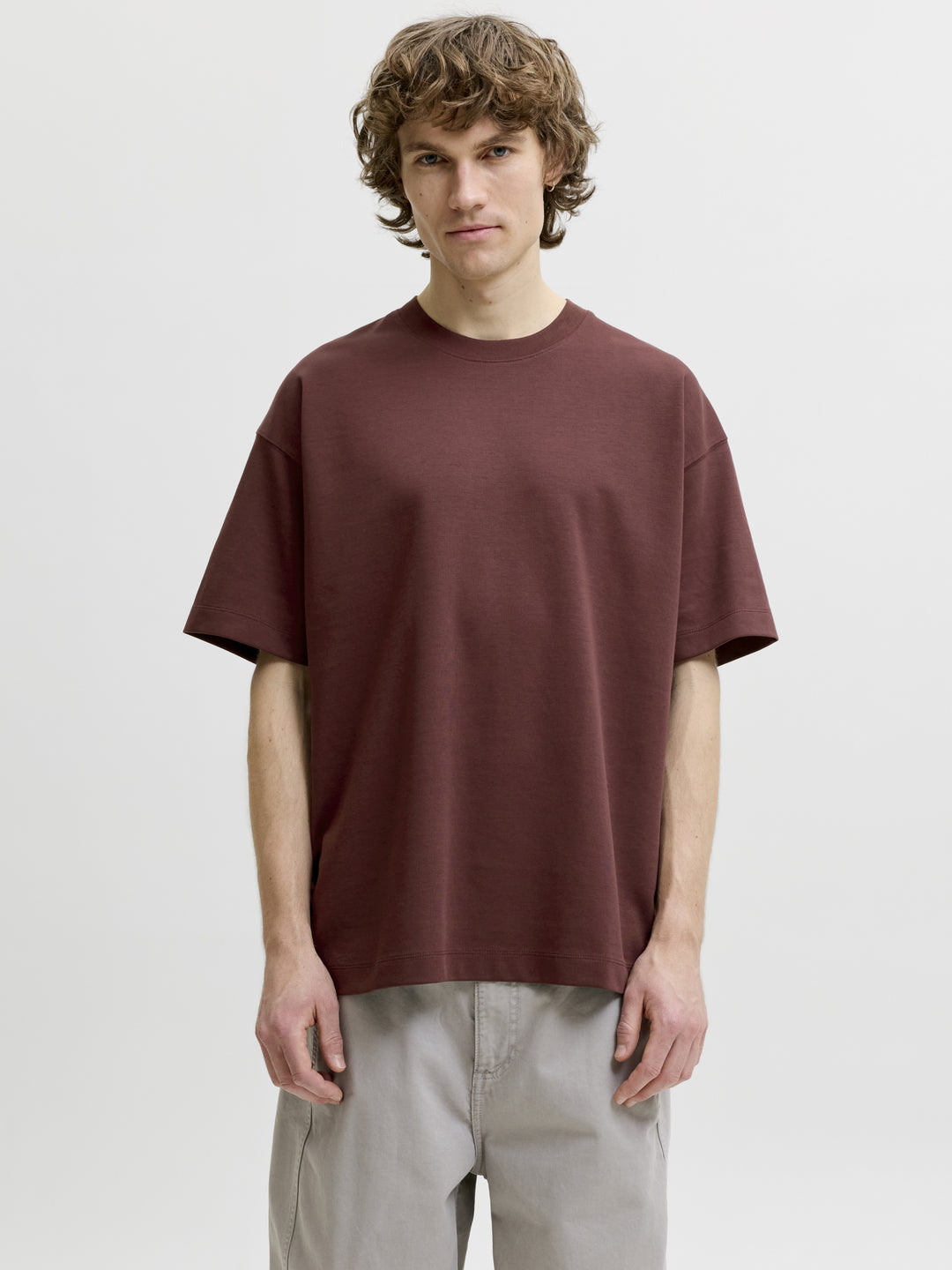 JJEBARRON TEE SS O-NECK NOOS, Bitter Chocolate 177094 Bild 3