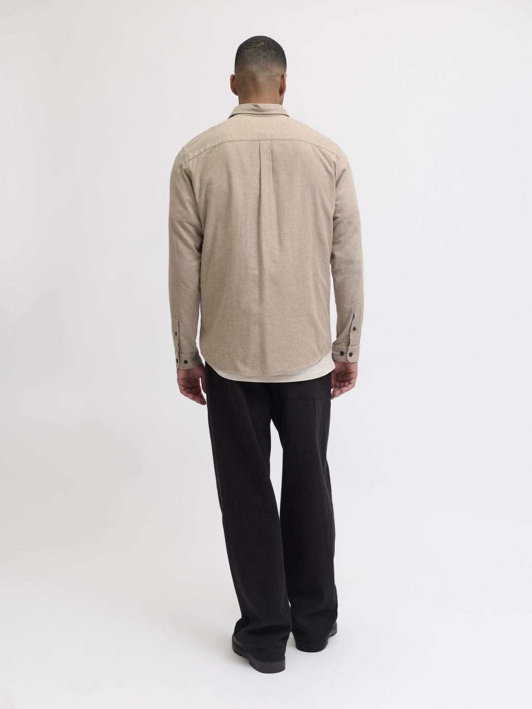 JJECLASSIC MELANGE SHIRT L/S NOOS, Oatmeal 176642 Bild 10