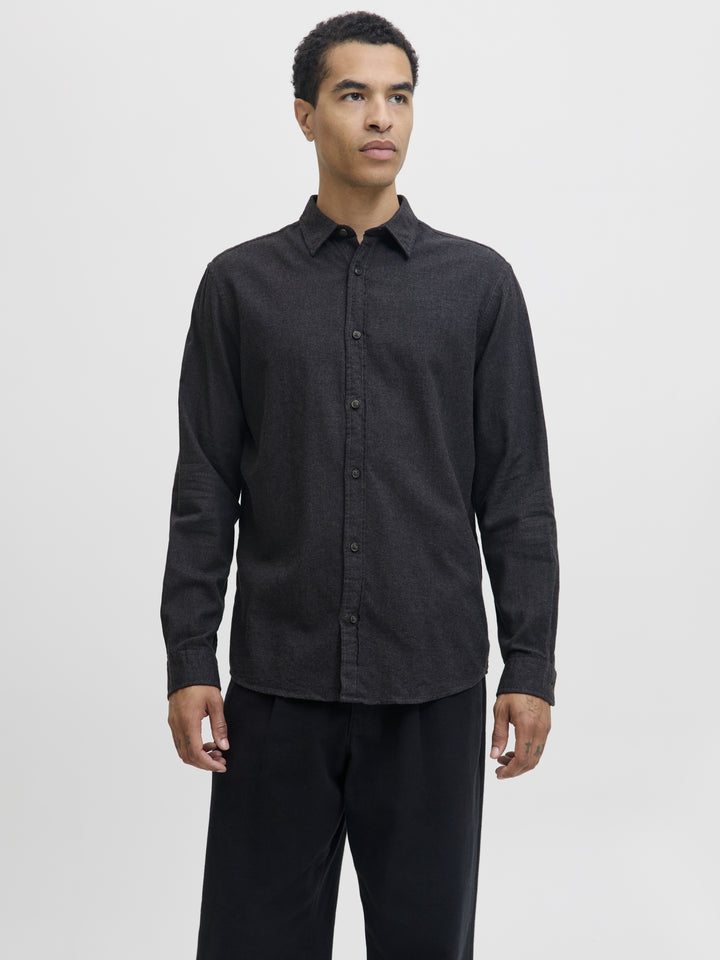 JJECLASSIC MELANGE SHIRT L/S NOOS, Dark Grey Melange 179084 Bild 2