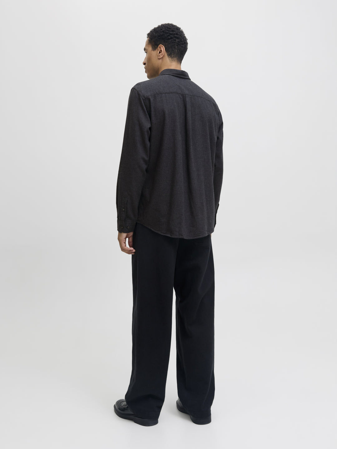 JJECLASSIC MELANGE SHIRT L/S NOOS, Dark Grey Melange 179084 Bild 3