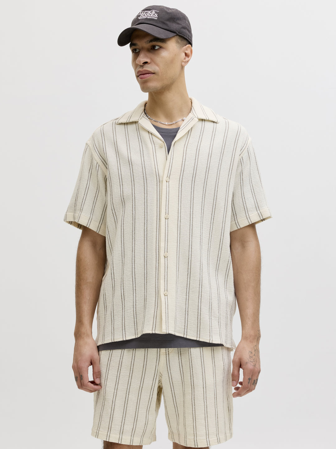 JJECOBA STRIPE RESORT SHIRT SS SN, Antique White/STRIPES 177620001 Bild 2