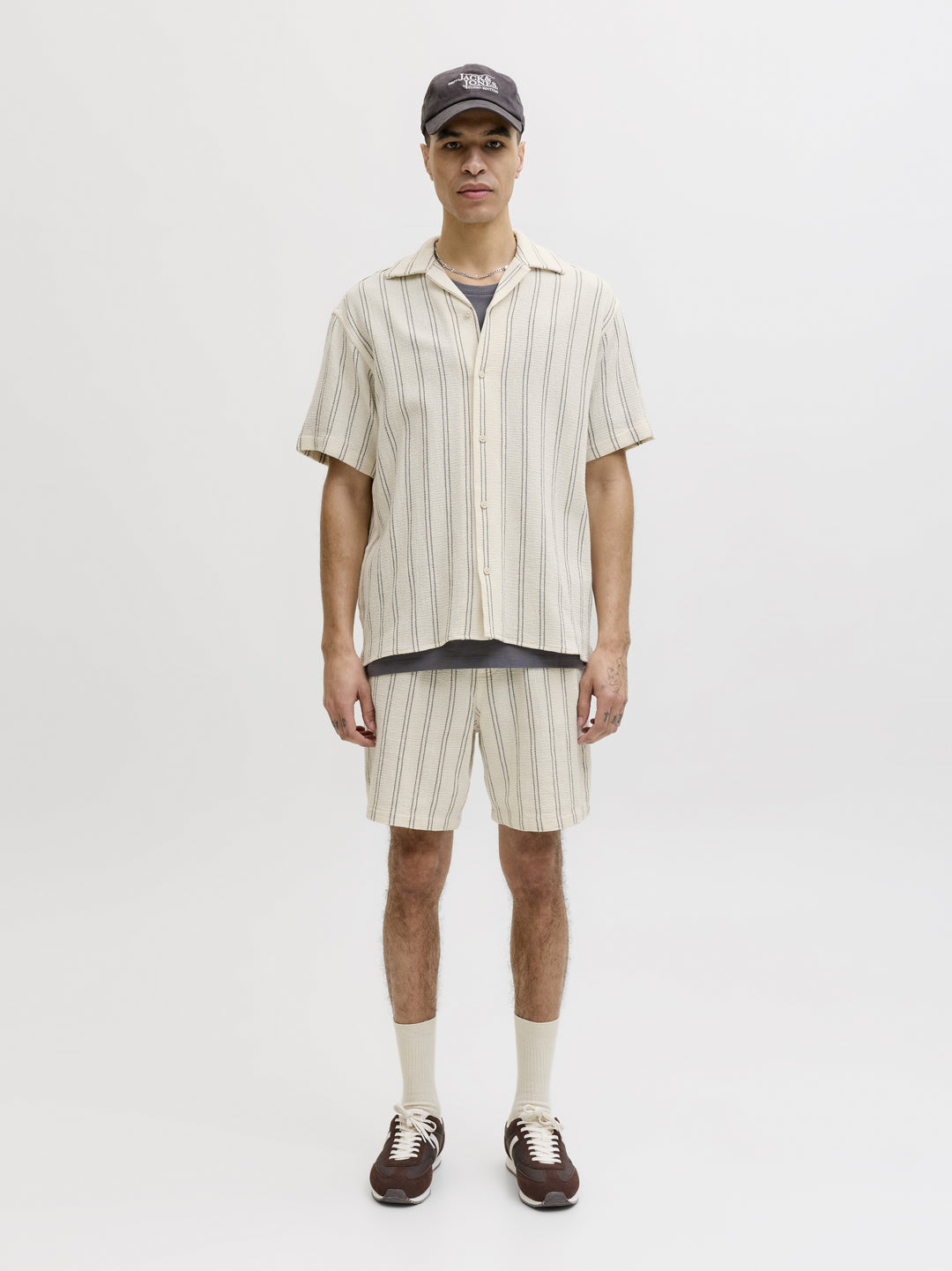 JJECOBA STRIPE RESORT SHIRT SS SN, Antique White/STRIPES 177620001 Bild 4