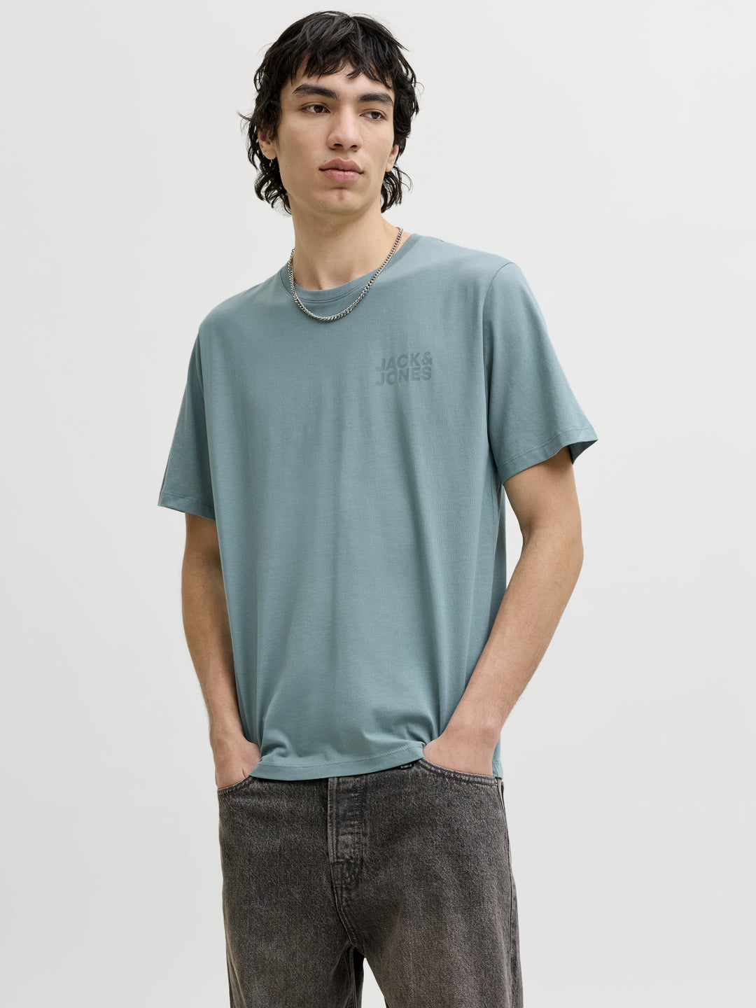 JJECORP LOGO TEE SS O-NECK NOOS, Mineral Blue/Small Print 177556028 Bild 4