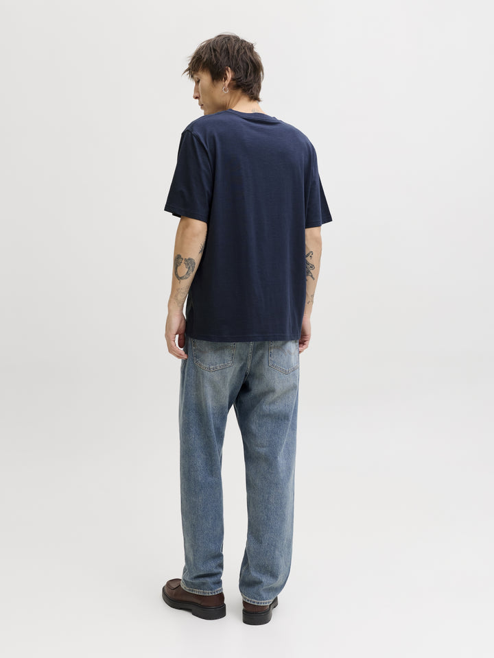 JJEDOVER SLUB TEE SS NOOS, Navy Blazer 175876 Bild 4