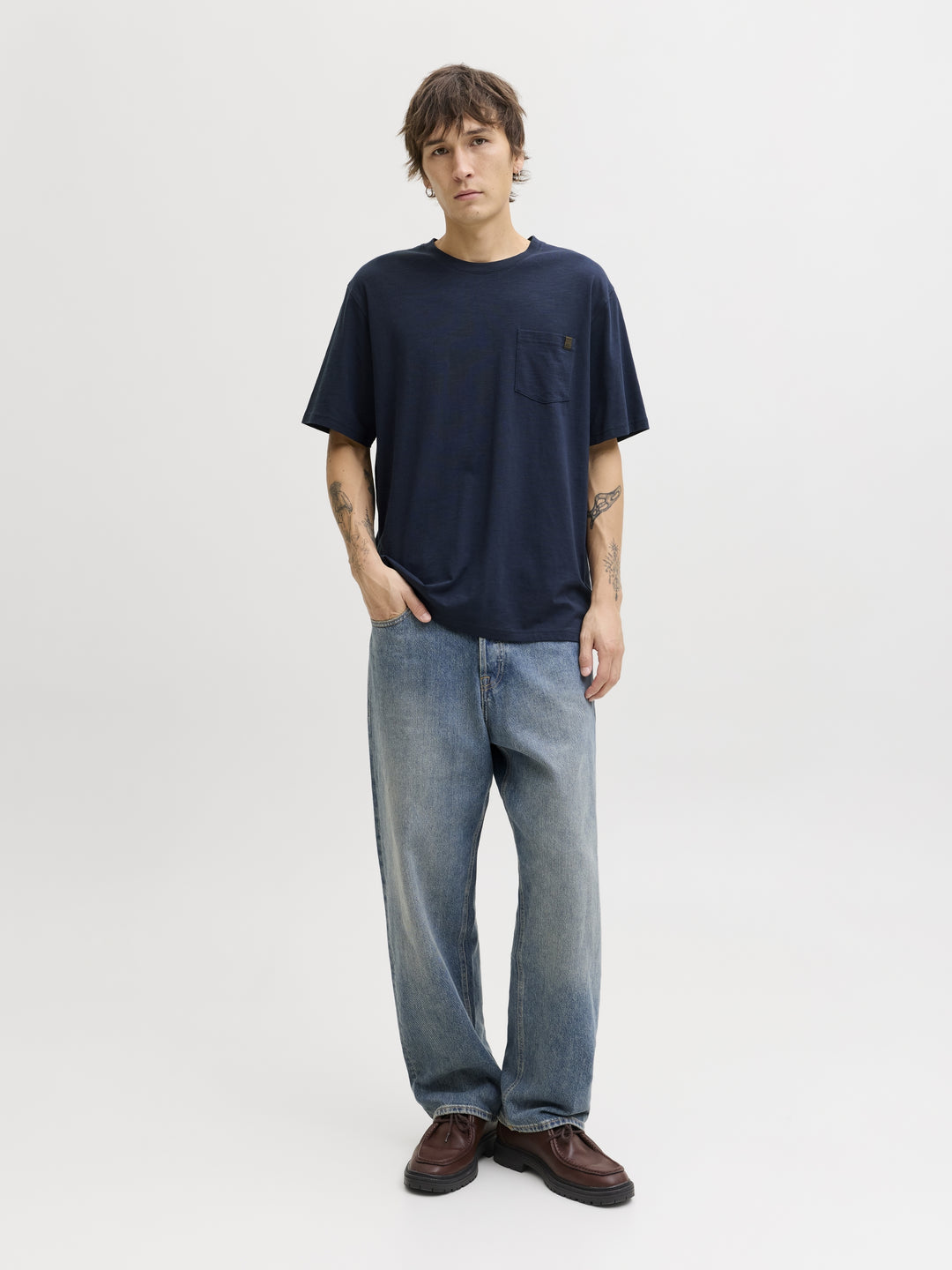 JJEDOVER SLUB TEE SS NOOS, Navy Blazer 175876 Bild 6