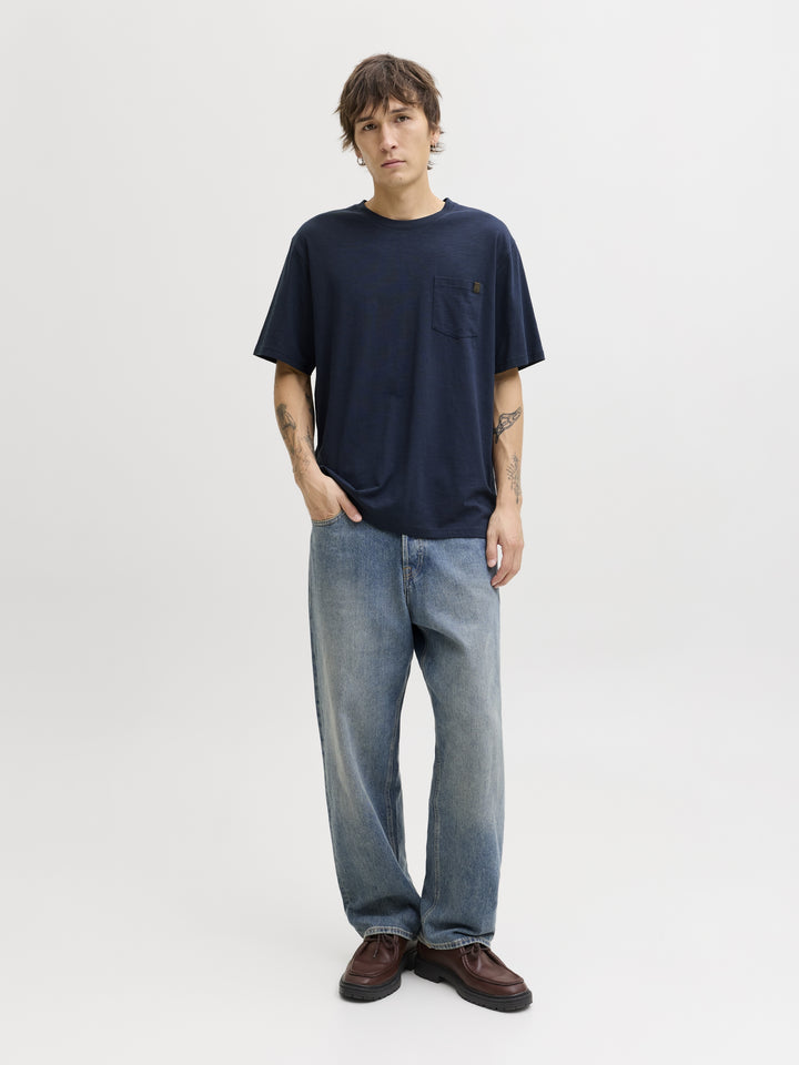 JJEDOVER SLUB TEE SS NOOS, Navy Blazer 175876 Bild 6