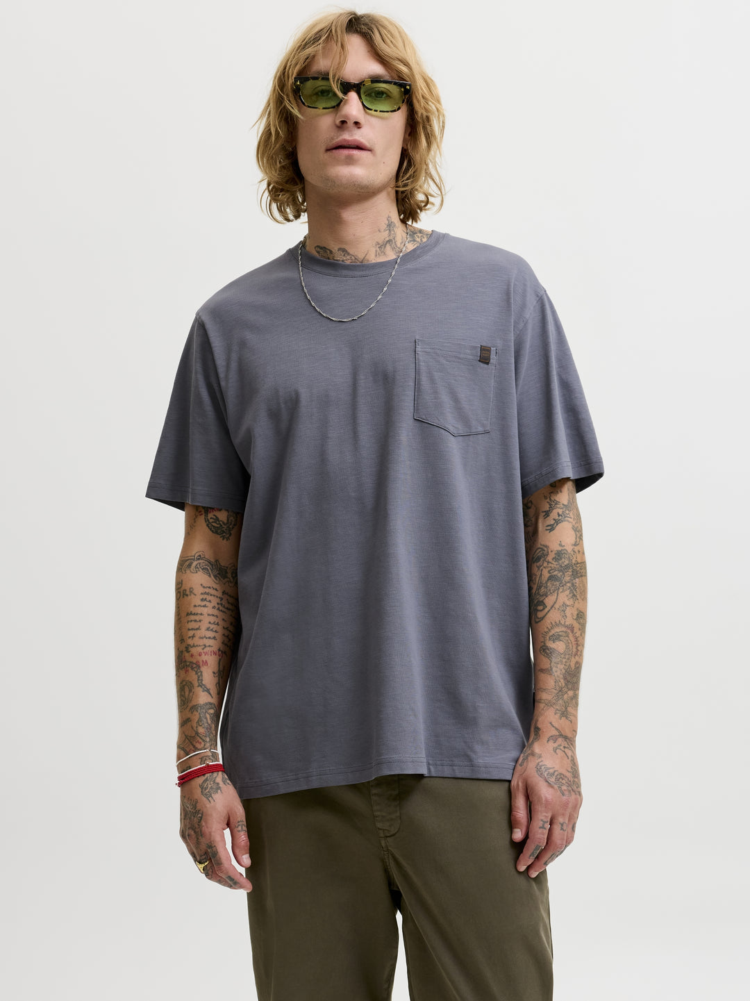 JJEDOVER SLUB TEE SS NOOS, Turbulence 176720 Bild 2