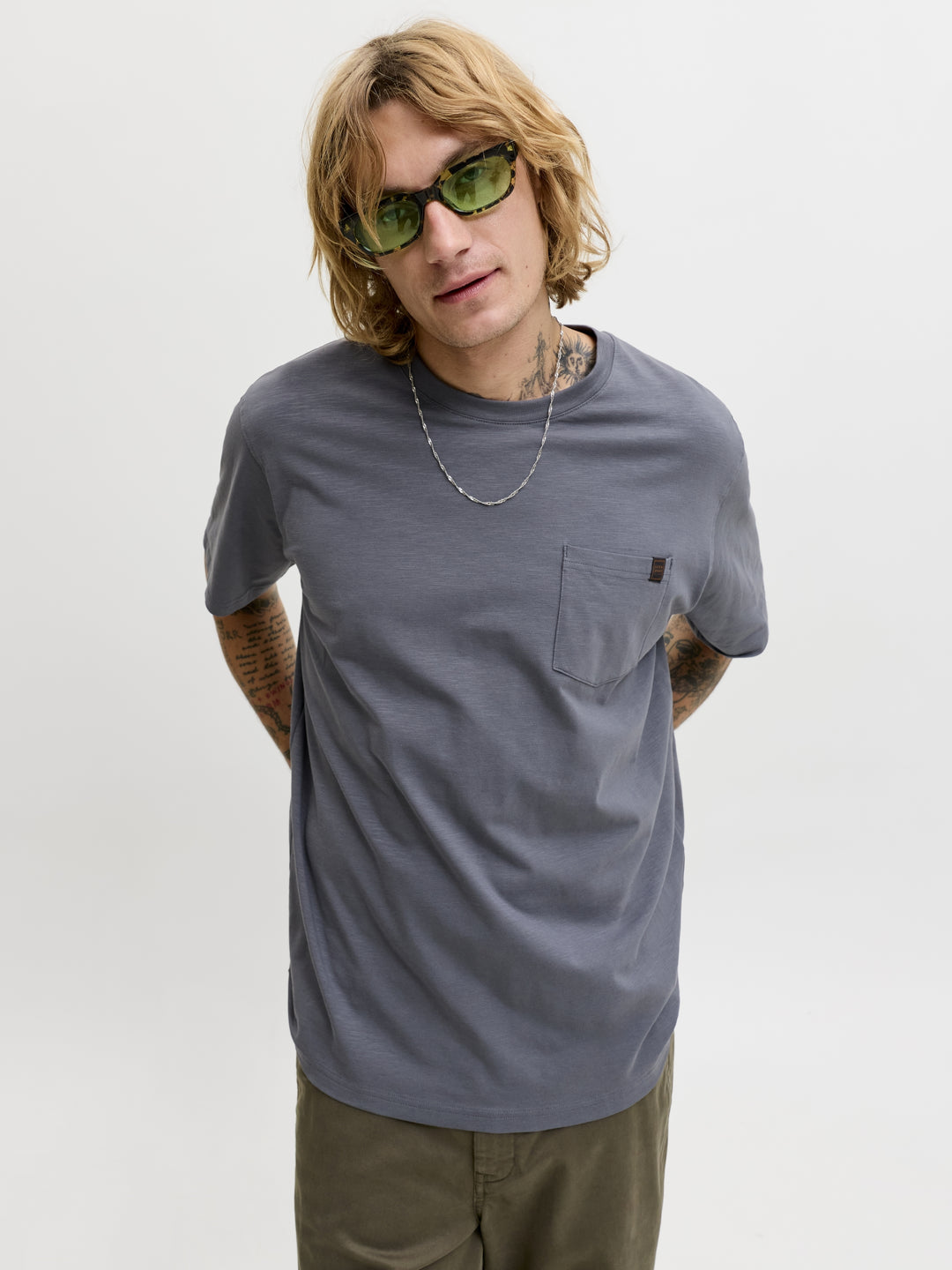 JJEDOVER SLUB TEE SS NOOS, Turbulence 176720 Bild 7