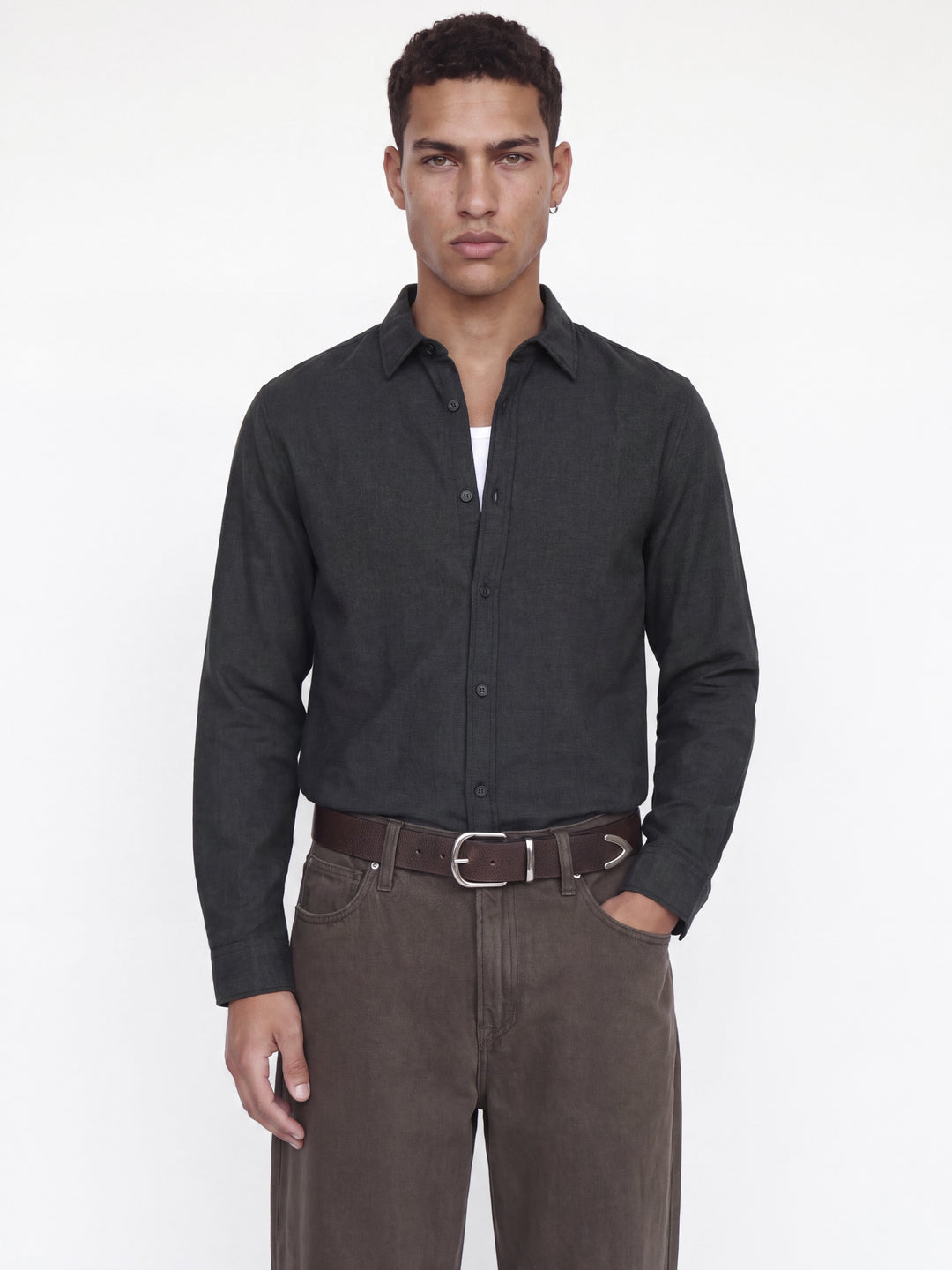 JJEFIELD MELANGE SHIRT LS SN, Black 178012 Bild 4