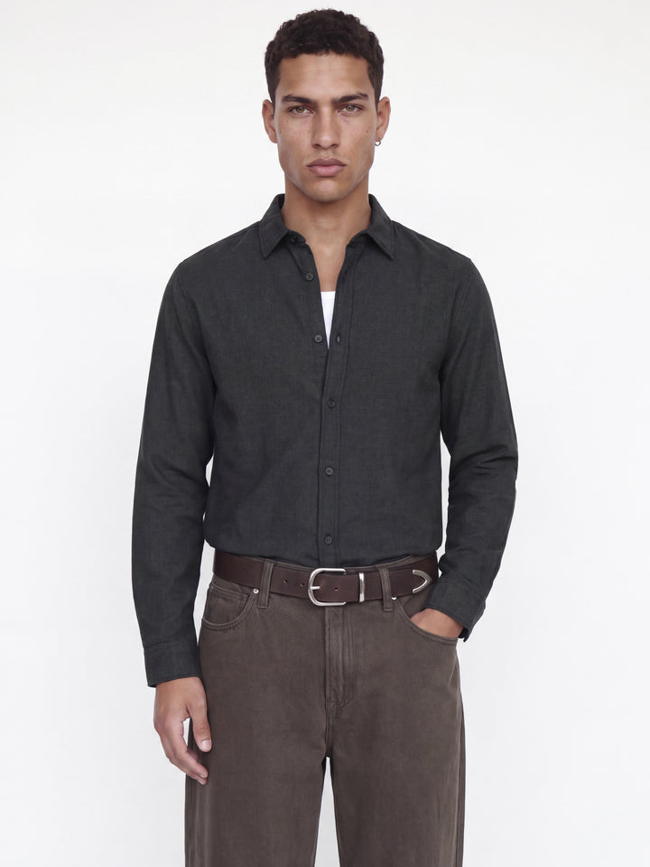JJEFIELD MELANGE SHIRT LS SN, Black 178012 Bild 4