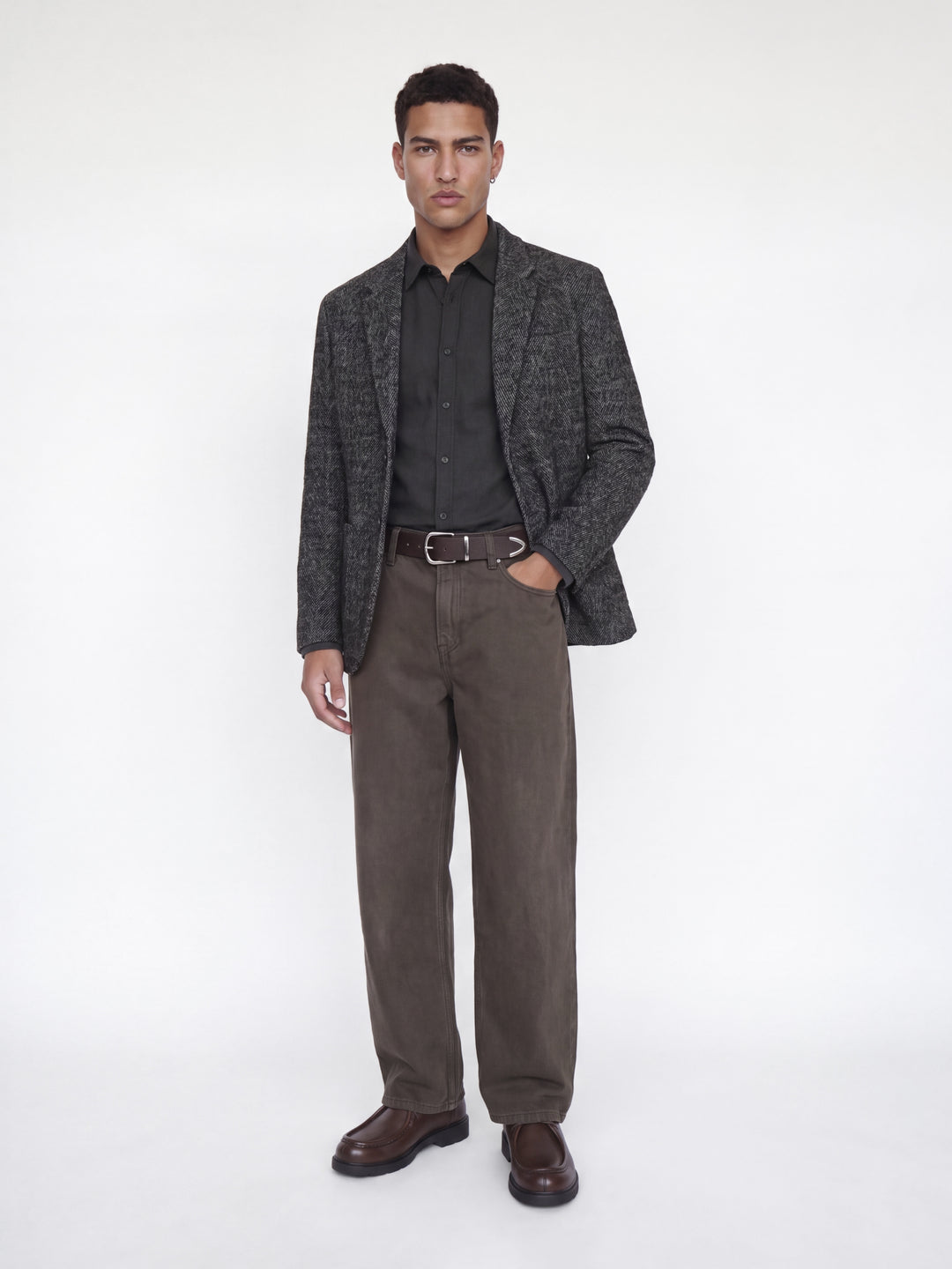 JJEFIELD MELANGE SHIRT LS SN, Black 178012 Bild 5