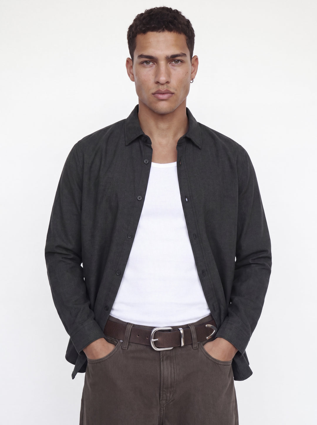 JJEFIELD MELANGE SHIRT LS SN, Black 178012 Bild 6