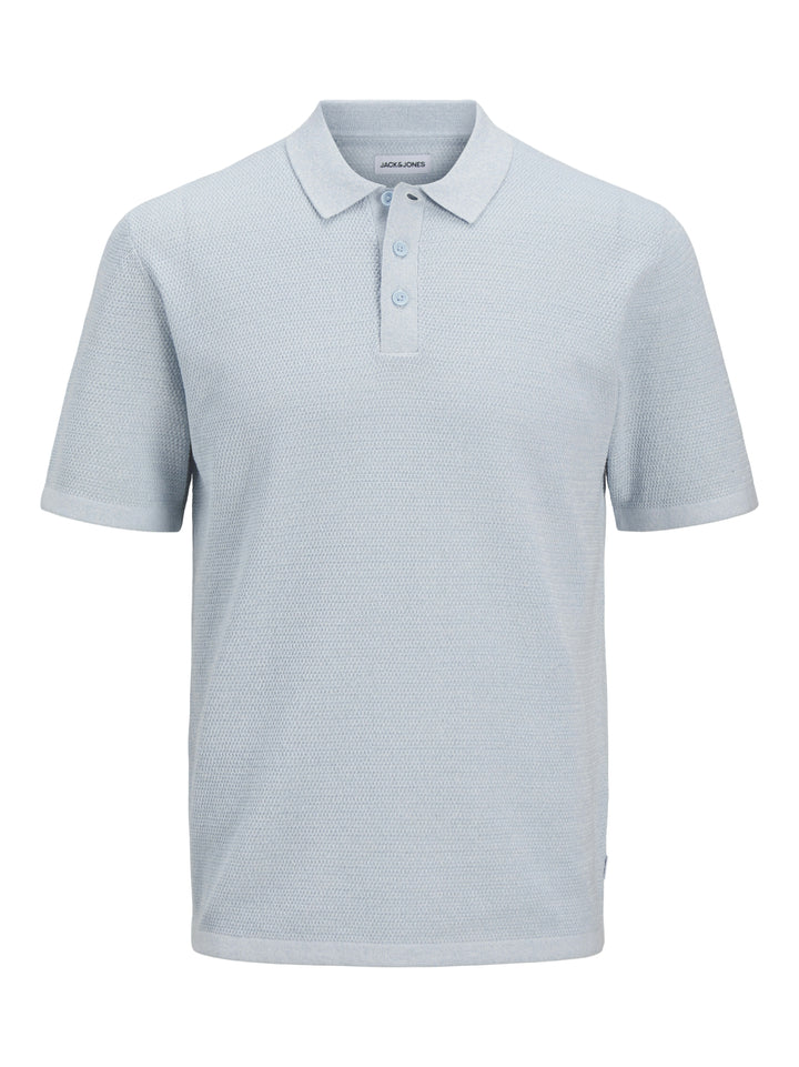 JJEGEORGE KNIT POLO SS SN, Chambray Blue/w. Cloud Dancer 175780001 Bild 1