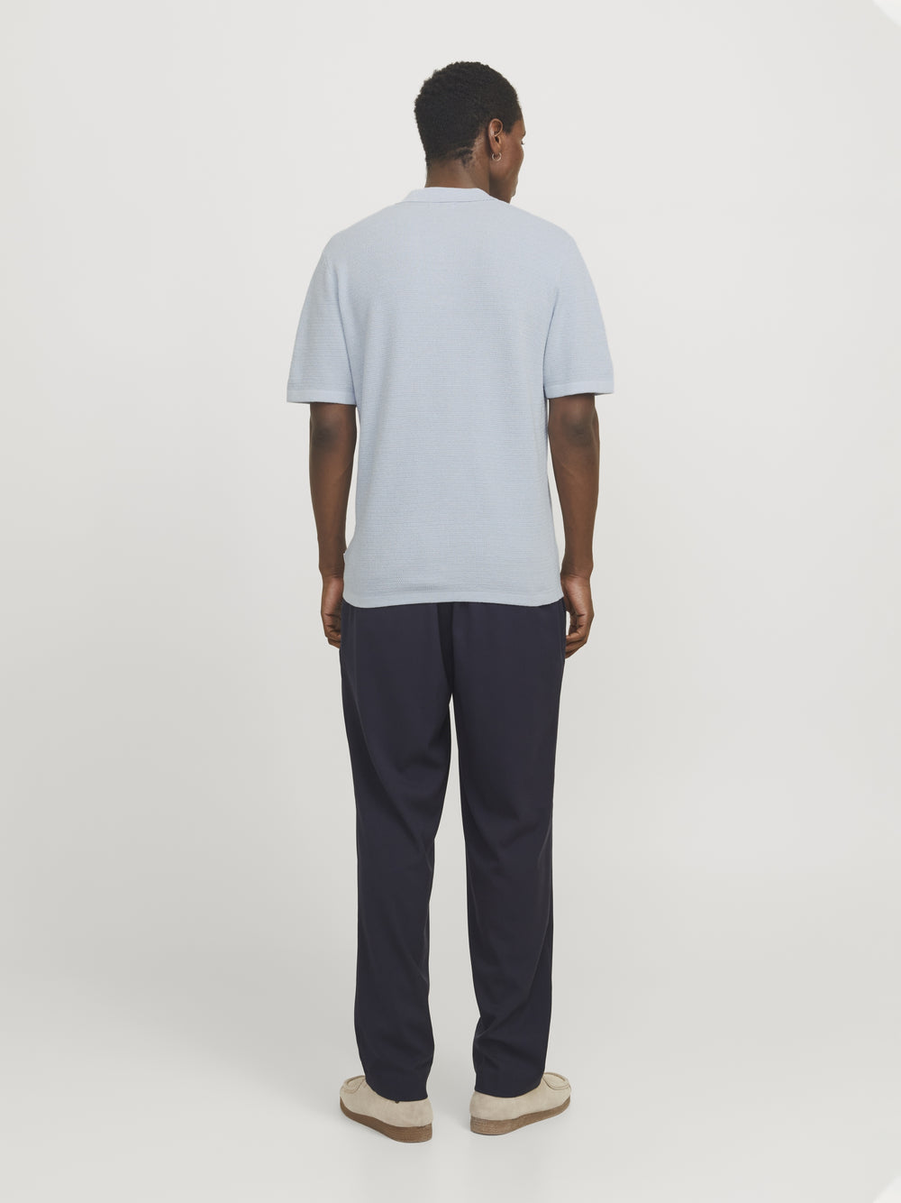 JJEGEORGE KNIT POLO SS SN, Chambray Blue/w. Cloud Dancer 175780001 Bild 2