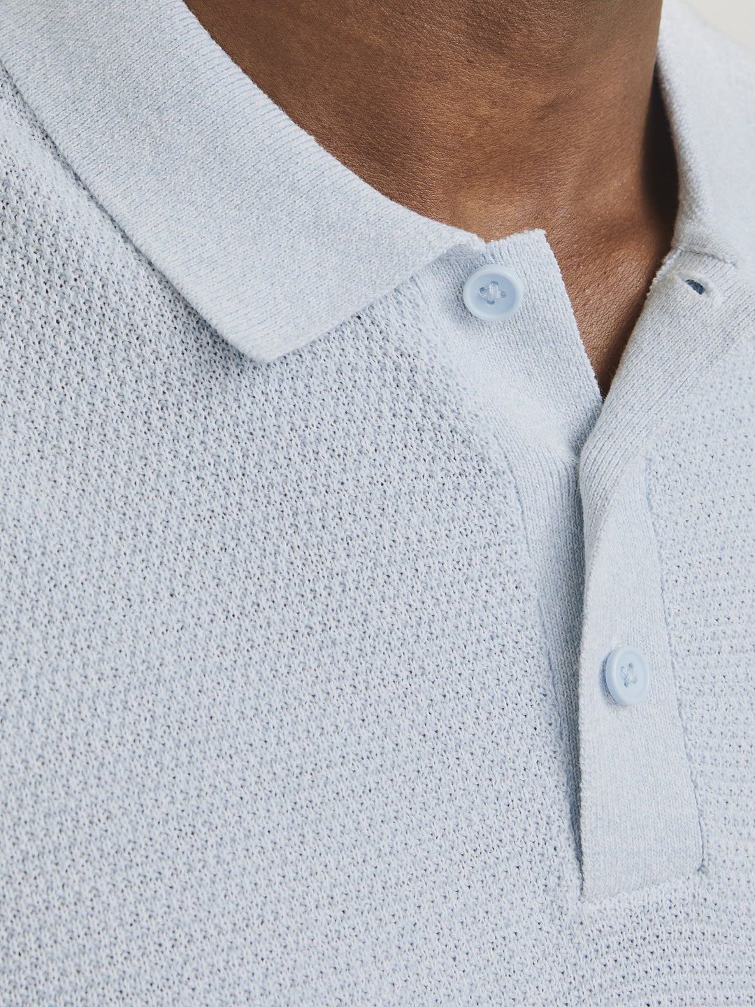 JJEGEORGE KNIT POLO SS SN, Chambray Blue/w. Cloud Dancer 175780001 Bild 6