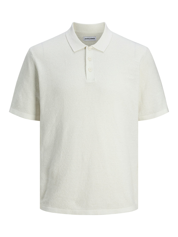JJEGEORGE KNIT POLO SS SN, Cloud Dancer 177642 Bild 1