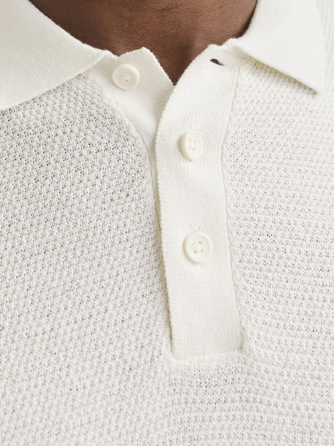 JJEGEORGE KNIT POLO SS SN, Cloud Dancer 177642 Bild 5