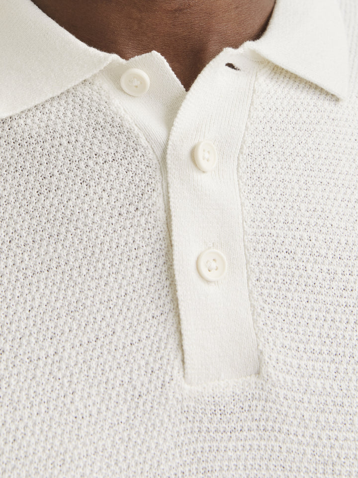 JJEGEORGE KNIT POLO SS SN, Cloud Dancer 177642 Bild 5
