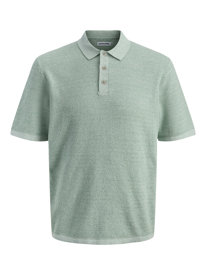 JJEGEORGE KNIT POLO SS SN, Granite Green/w. Cloud Dancer 176398001 Bild 1