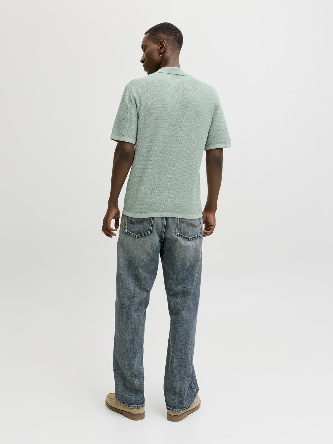 JJEGEORGE KNIT POLO SS SN, Granite Green/w. Cloud Dancer 176398001 Bild 3