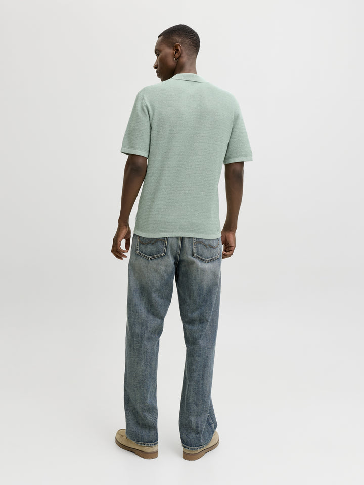 JJEGEORGE KNIT POLO SS SN, Granite Green/w. Cloud Dancer 176398001 Bild 3