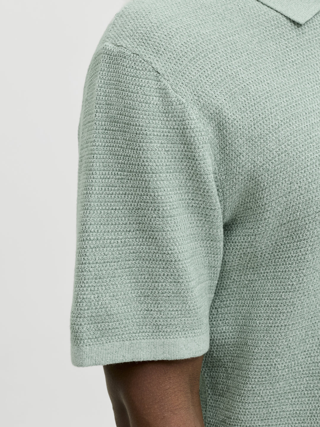 JJEGEORGE KNIT POLO SS SN, Granite Green/w. Cloud Dancer 176398001 Bild 6
