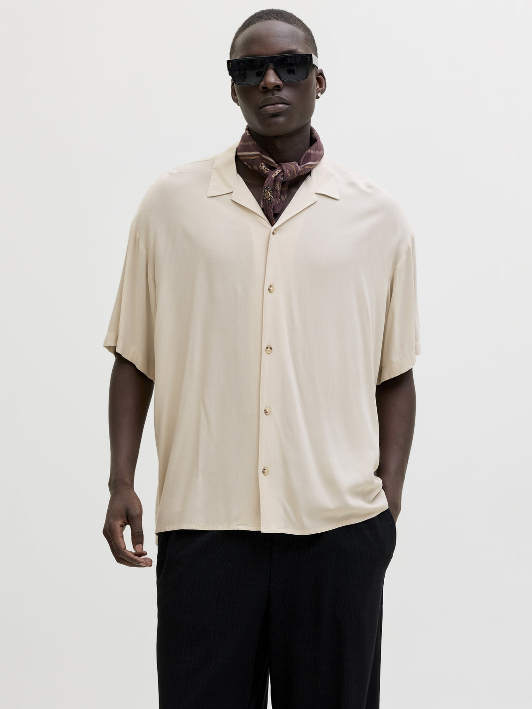 JJEJEFF RESORT SOLID SHIRT SS SN, Moonbeam 176631 Bild 5