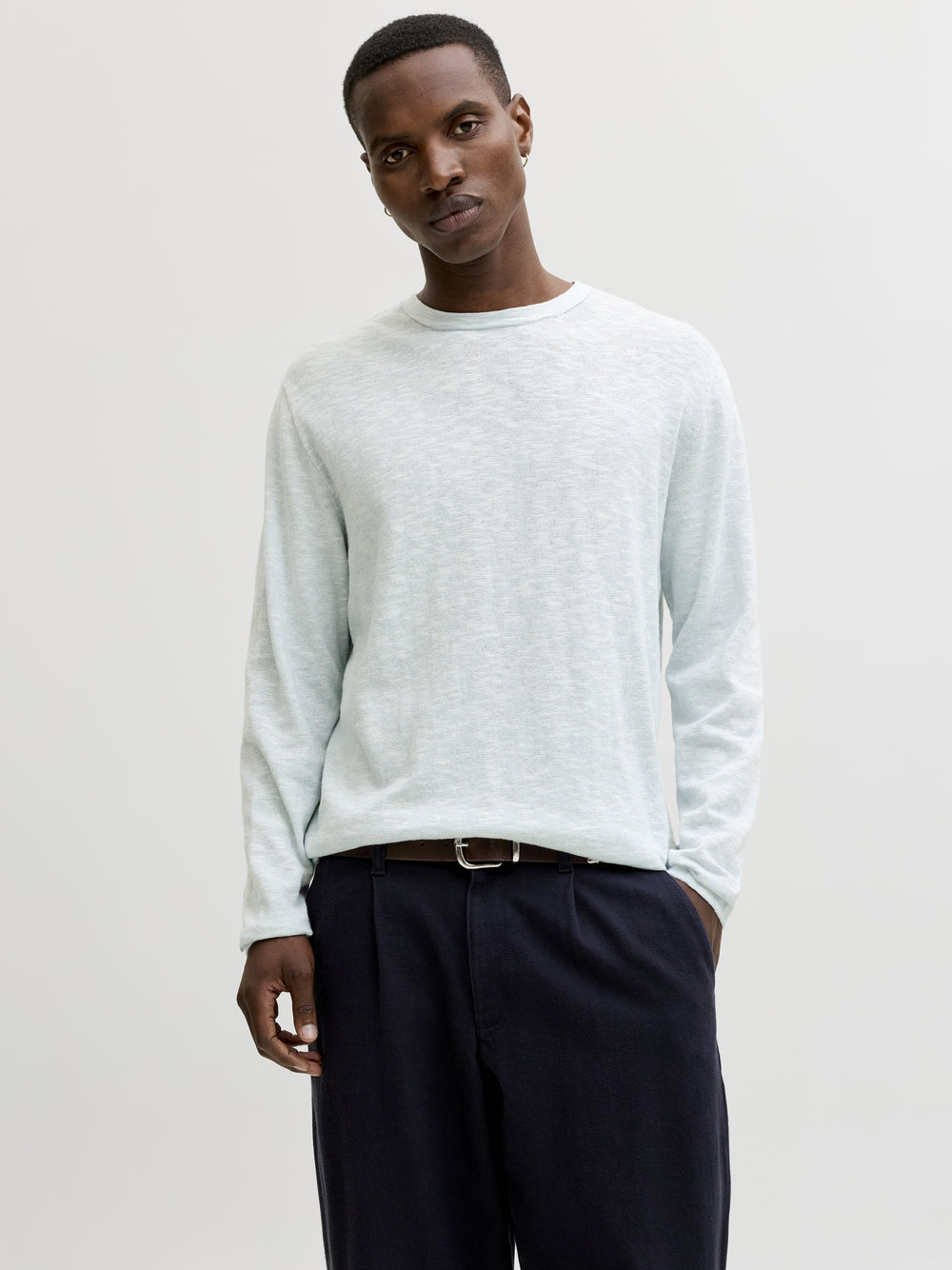 JJESUMMER KNIT CREW NECK SN, Celestial Blue/w. White 175777001 Bild 2