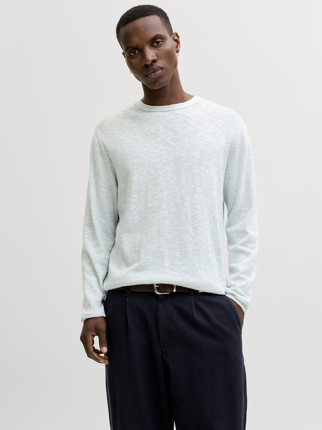 JJESUMMER KNIT CREW NECK SN, Celestial Blue/w. White 175777001 Bild 2