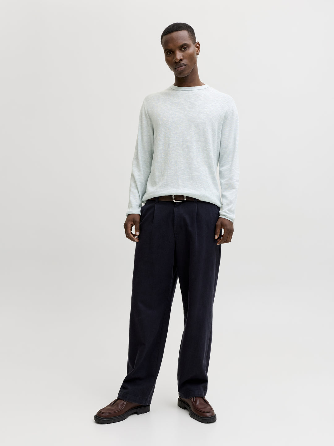 JJESUMMER KNIT CREW NECK SN, Celestial Blue/w. White 175777001 Bild 4