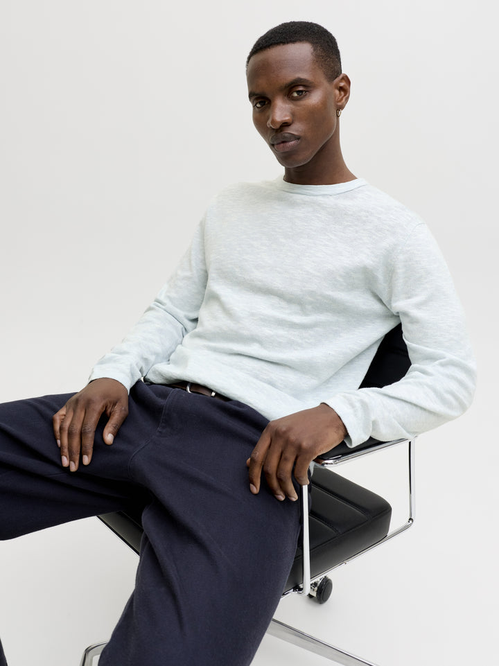 JJESUMMER KNIT CREW NECK SN, Celestial Blue/w. White 175777001 Bild 6