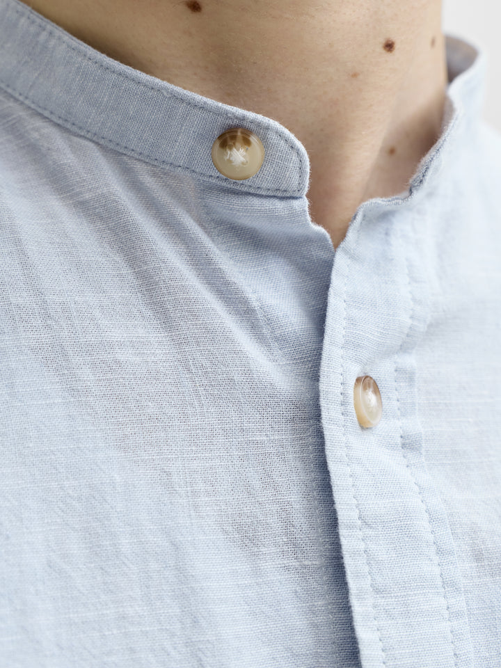 JJESUMMER LINEN BLEND BAND SHIRT L/, Celestial Blue 175777 Bild 6