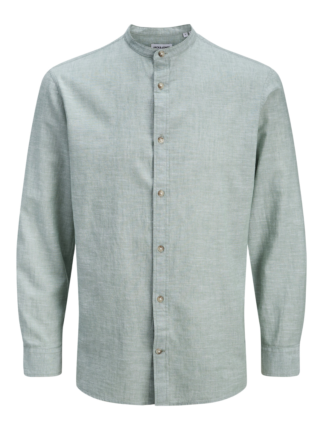 JJESUMMER LINEN BLEND BAND SHIRT L/, Granite Green 176398 Bild 1