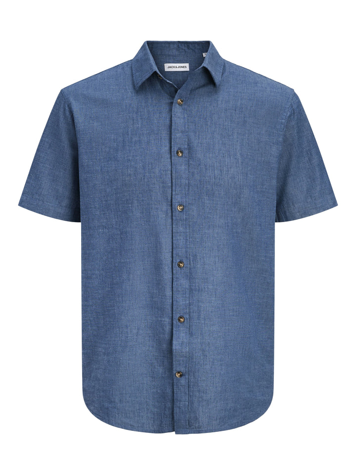 JJESUMMER LINEN BLEND SHIRT S/S SN, Navy Blazer 175876 Bild 1